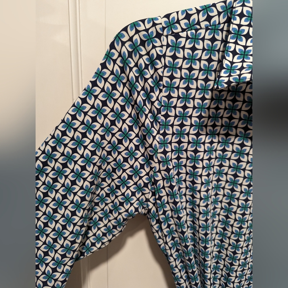 Belted, Vintage, Shift Style, Patterned, Collared… - image 4